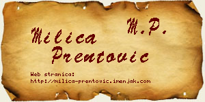 Milica Prentović vizit kartica
